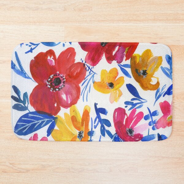 Item preview, red flowers, blue leaves designed and sold by kosarandrea.