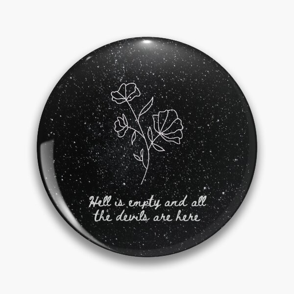 Item preview, Hell is empty and all the devils are here- Night sky flower Shakespeare Quote designed and sold by WanderAesthetic.