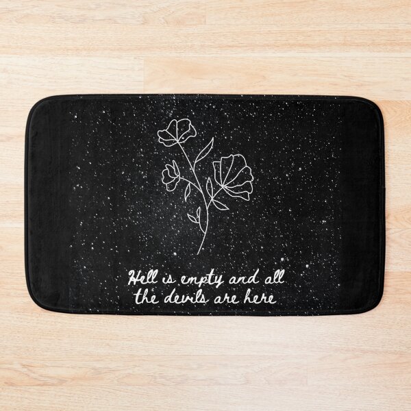 Item preview, Hell is empty and all the devils are here- Night sky flower Shakespeare Quote designed and sold by WanderAesthetic.
