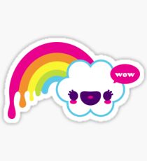 Wow Regenbogen Sticker