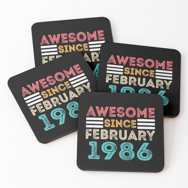 Item preview, Retro Vintage Birthday Gift - Awesome Since February 1986 designed and sold by meedTee.