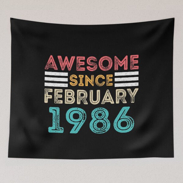 Item preview, Retro Vintage Birthday Gift - Awesome Since February 1986 designed and sold by meedTee.