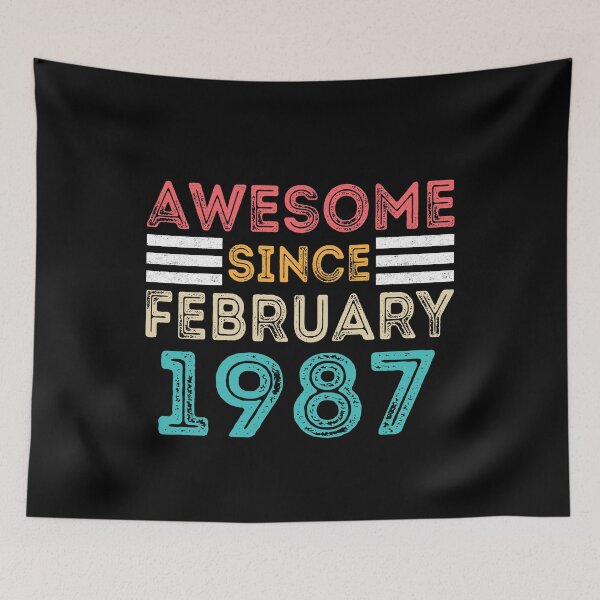 Item preview, Retro Vintage Birthday Gift - Awesome Since February 1987 designed and sold by meedTee.