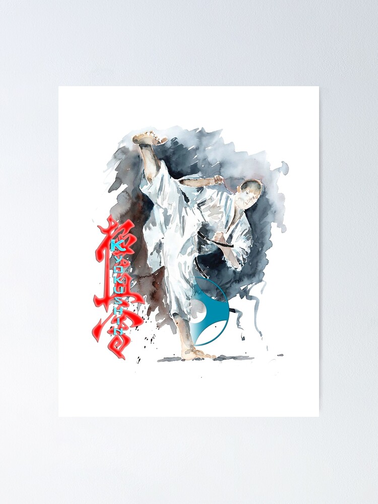 "Kyokushin Karate High Kick Martial Arts Design" Poster for Sale by