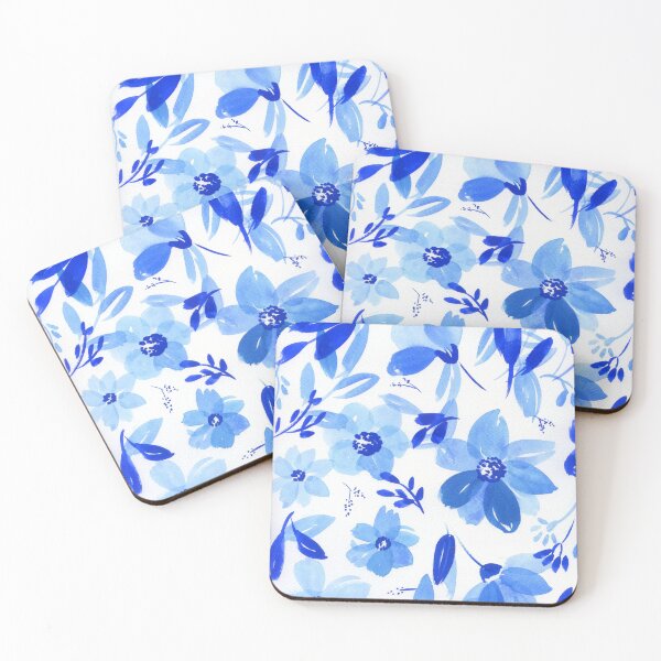 Item preview, blue flowers on white designed and sold by kosarandrea.