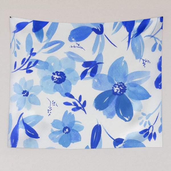 Item preview, blue flowers on white designed and sold by kosarandrea.