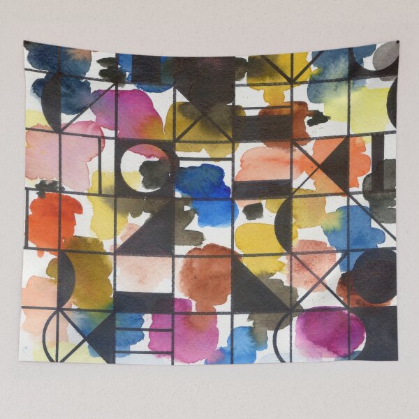 Item preview, abstract pattern with geometrical shapes designed and sold by kosarandrea.