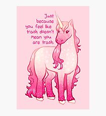 "You Aren't Trash" Unicorn Photographic Print
