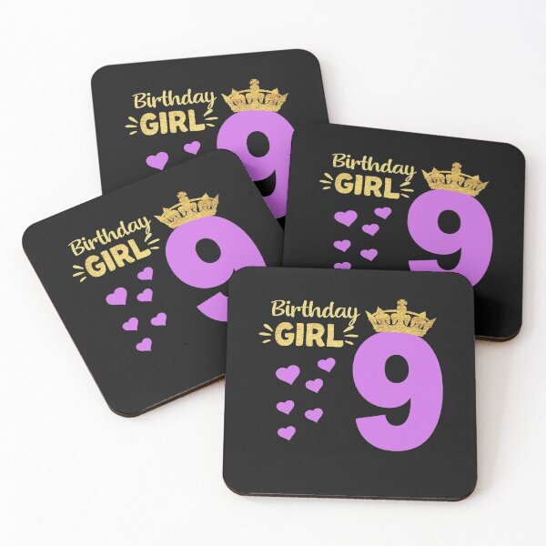 Item preview, Happy Birthday Girly 9th Princess Pink with Crown 9 years old  designed and sold by binly123.