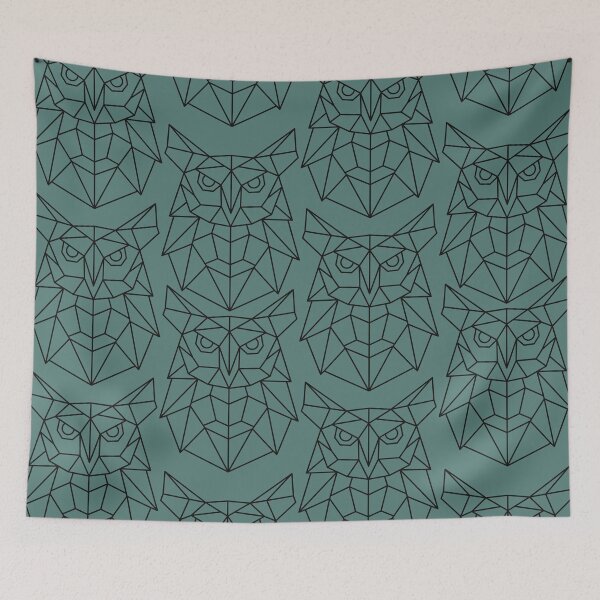 Item preview, Geometric owl bird pattern designed and sold by TheWaterBirds.