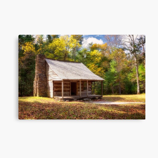 Autumn Morning at the Carter Shields Cabin - Smoky Mountains Canvas Print
