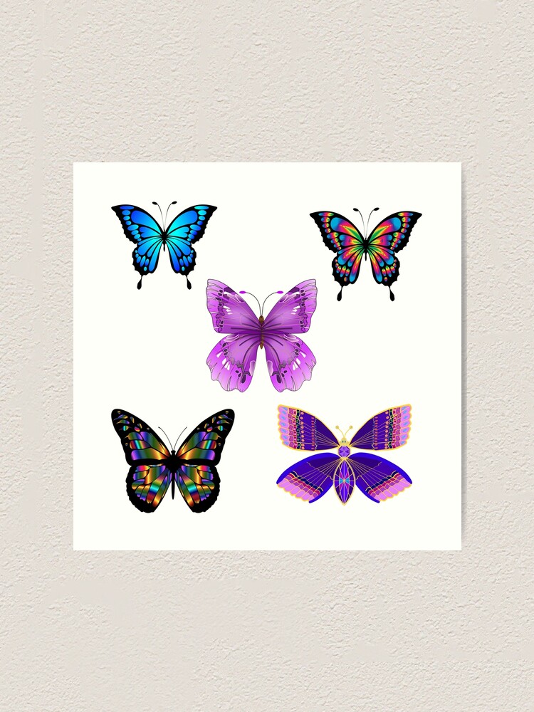 "purple butterfly emoji" Art Print by Redbubble