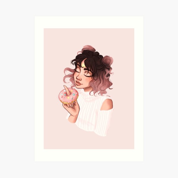 Donut Girl Art Print
