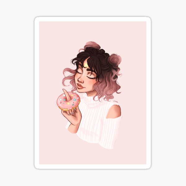 Donut Girl Sticker