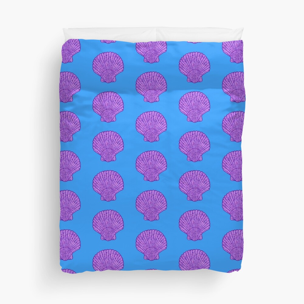 Pretty Purple Sea Shell Duvet Cover