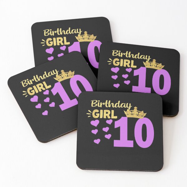 Item preview, Happy Birthday Girly 10th Princess Pink with Crown 10 years old  designed and sold by binly123.