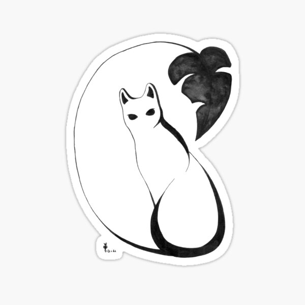 Kürbiskatze Grafik Sticker