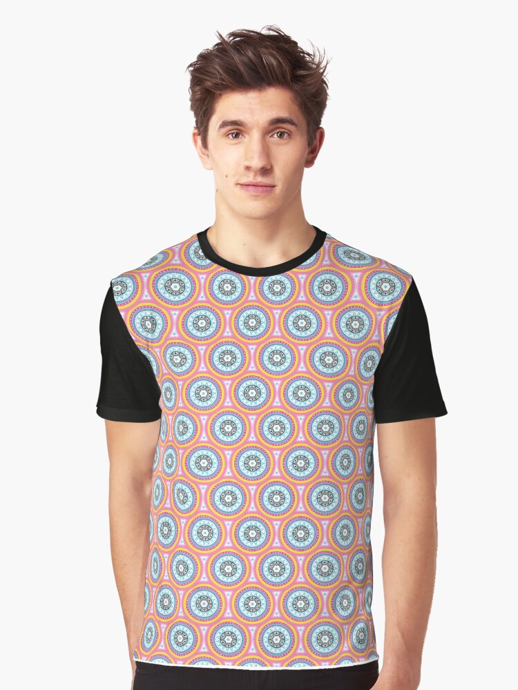 Thumbnail 1 of 5, Graphic T-Shirt, Hand-Drawn Geometric Pattern in a mosaic ornament concept designed and sold by Victoria Riabov.