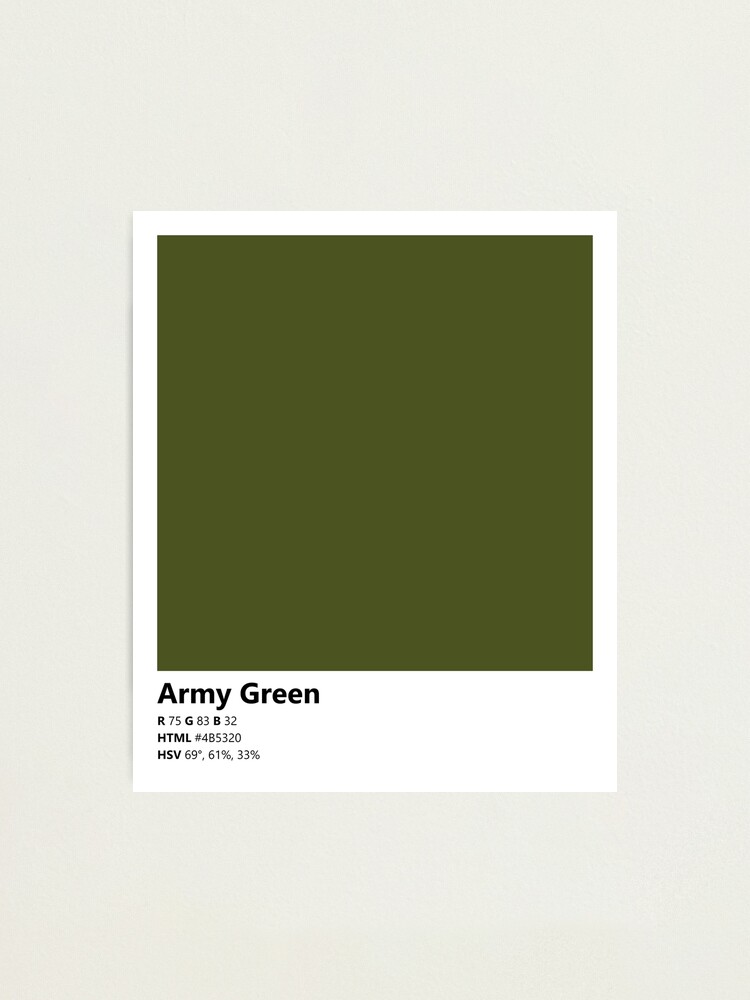 Color Swatch Card Army Green