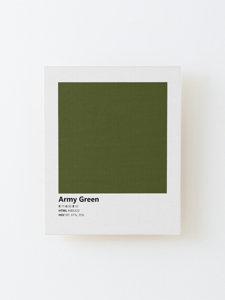 Color Swatch Card Army Green Mounted Print