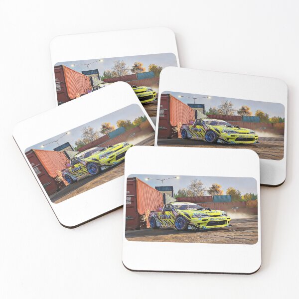 Item preview, Silvia s15 Drift Yellow Cartoon Drawing Action Print designed and sold by Auto-Prints.