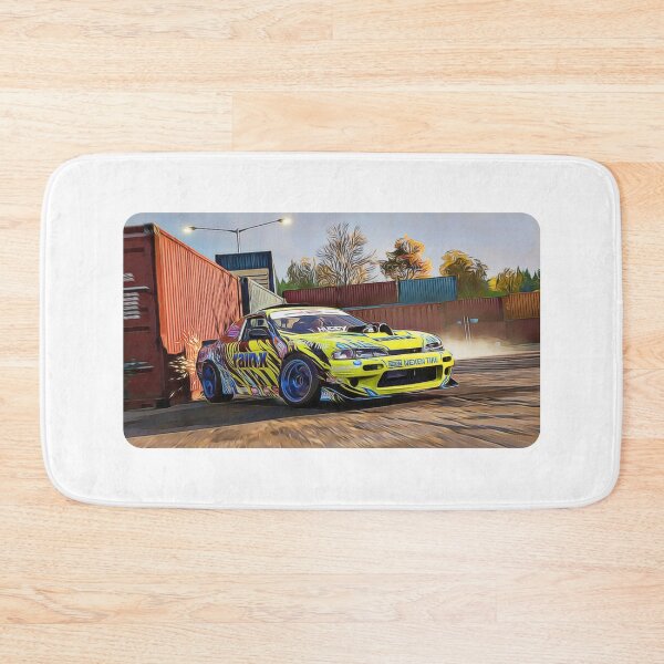 Item preview, Silvia s15 Drift Yellow Cartoon Drawing Action Print designed and sold by Auto-Prints.