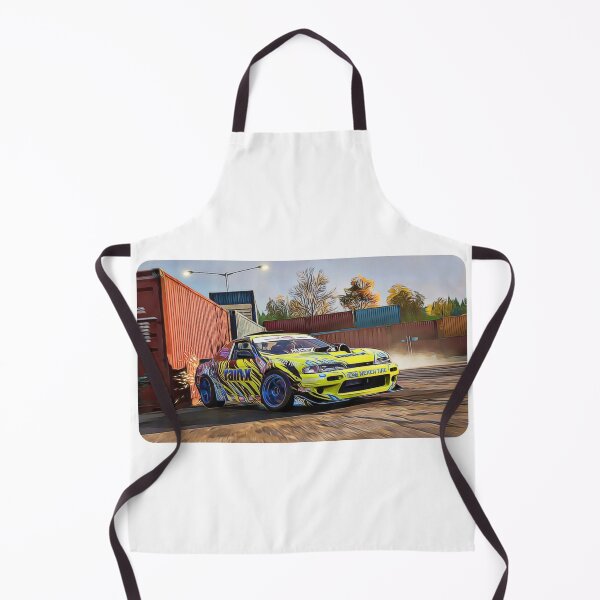 Item preview, Silvia s15 Drift Yellow Cartoon Drawing Action Print designed and sold by Auto-Prints.
