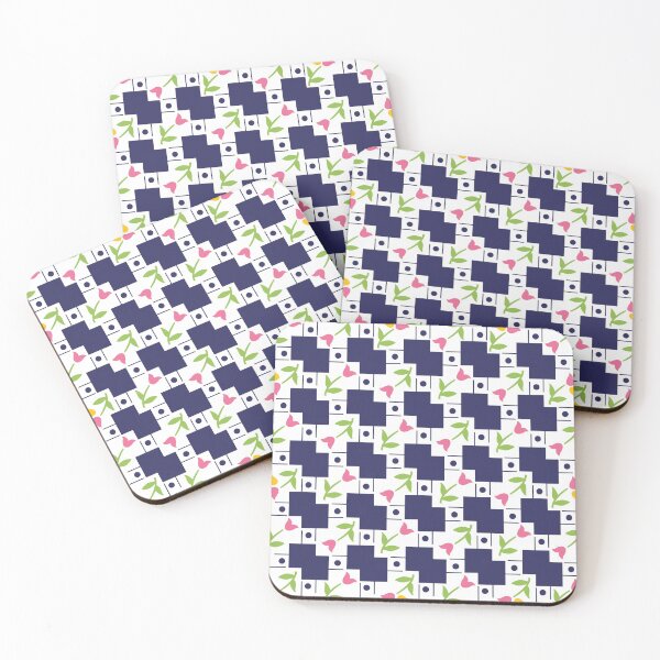 Item preview, 1920s 1930s Art Deco Geometric Pink & Yellow Dutch Tulip Cottagecore designed and sold by GypsyGoonDesign.