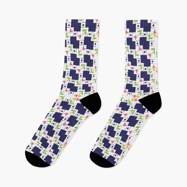 Item preview, 1920s 1930s Art Deco Geometric Pink & Yellow Dutch Tulip Cottagecore designed and sold by GypsyGoonDesign.