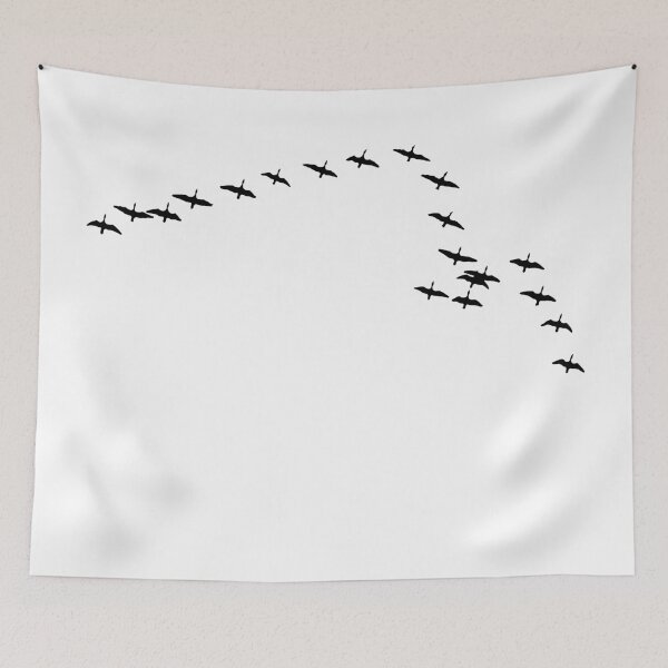 Item preview, swarm of birds wild geese ornithology White designed and sold by 7T-Designs.