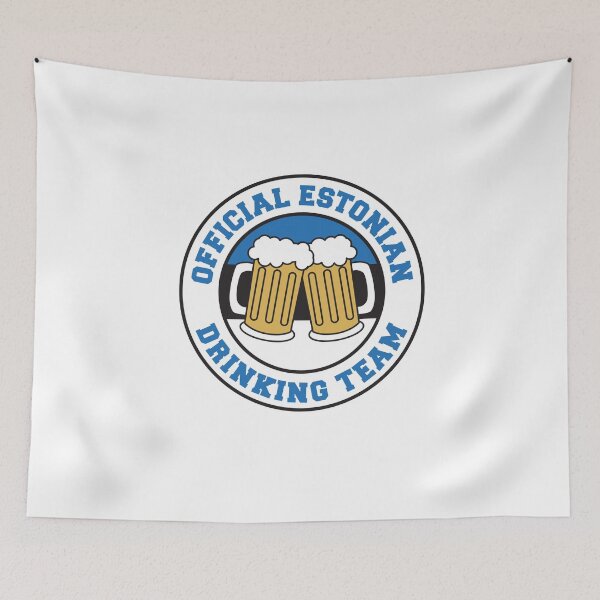 Item preview, Official Estonian Drinking Team Featuring Flag Of Estonia And Beers designed and sold by jaycartoonist.