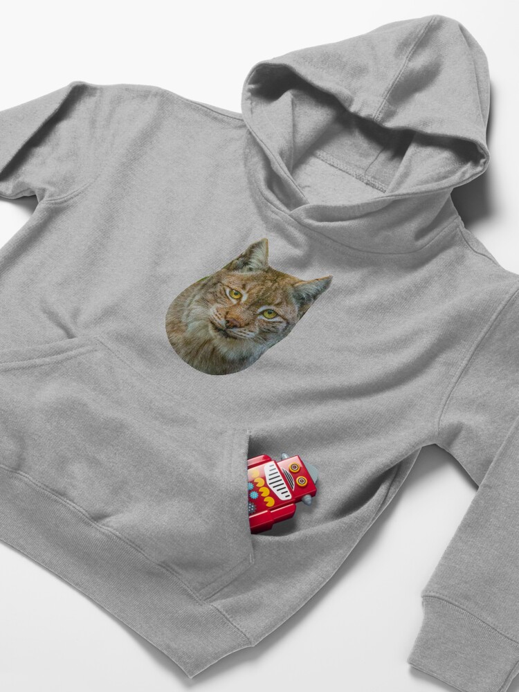 Alternate view of Eurasian Lynx Kids Pullover Hoodie