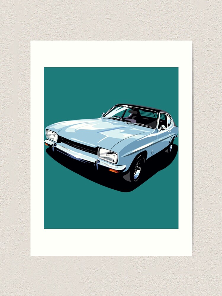 "Ford Capri British Ford Capri in blue" Art Print by 2020Printwork