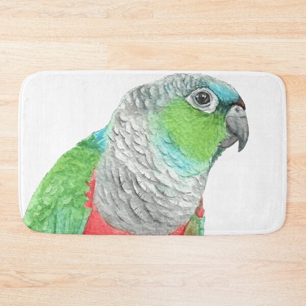 Item preview, Crimson-bellied parakeet watercolor - conure painting bird portrait designed and sold by L'Atelier Oranjade.