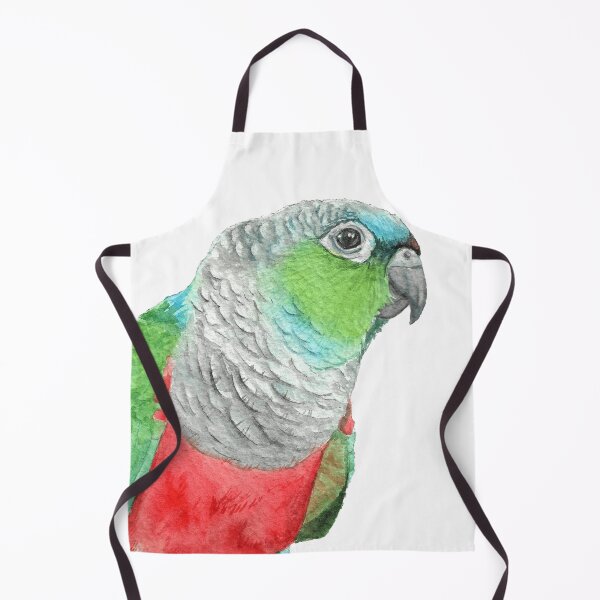 Item preview, Crimson-bellied parakeet watercolor - conure painting bird portrait designed and sold by L'Atelier Oranjade.