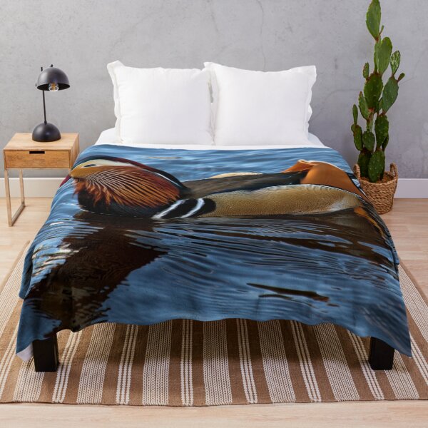 Item preview, Mandarin Duck reflected in clear blue water designed and sold by Violaman.