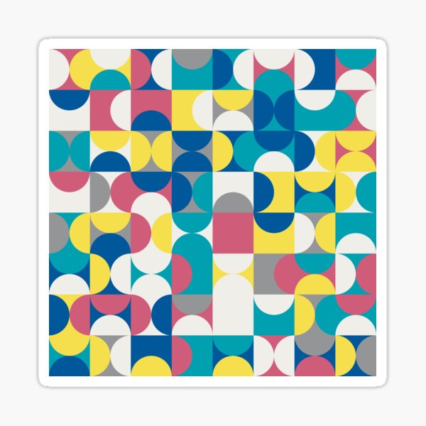 Geometric tiles in abstract pattern in multicolor palette variation Sticker