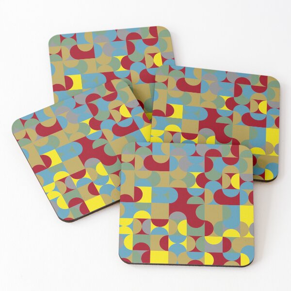 Item preview, Geometric tiles in multicolor palette variation in abstract pattern designed and sold by acidmit.