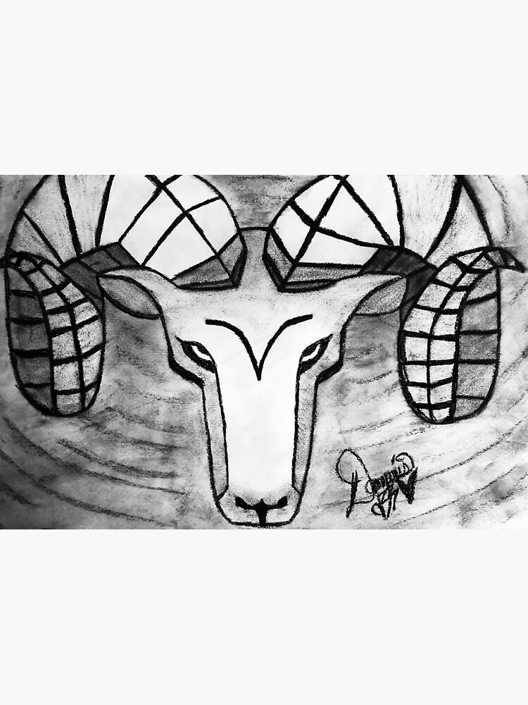Thumbnail 3 of 3, Sticker, Aries the Ram designed and sold by d33universe.