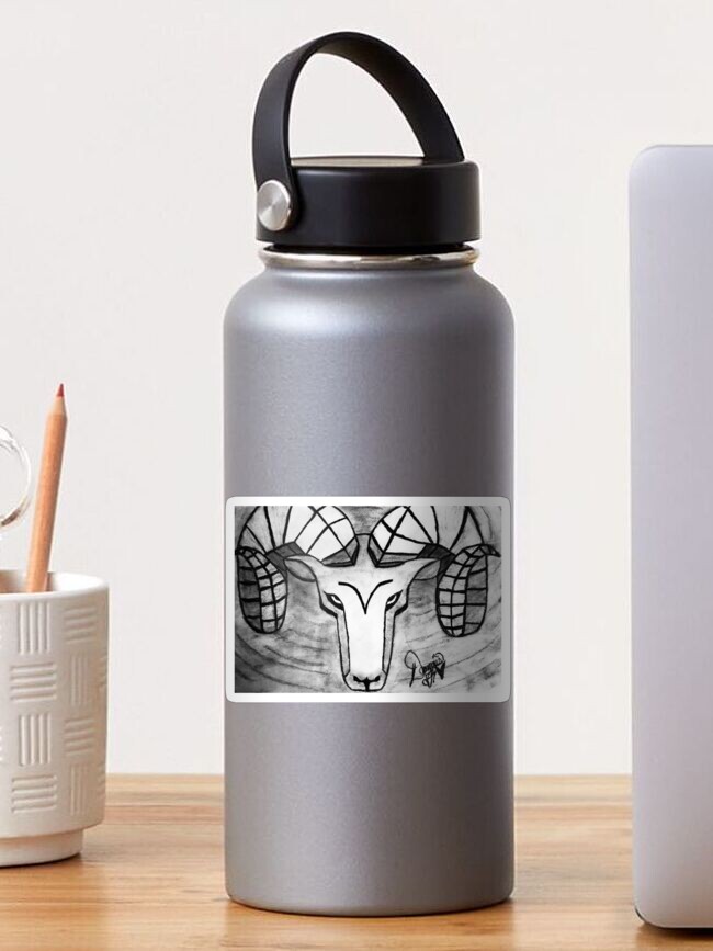 Thumbnail 1 of 3, Sticker, Aries the Ram designed and sold by d33universe.