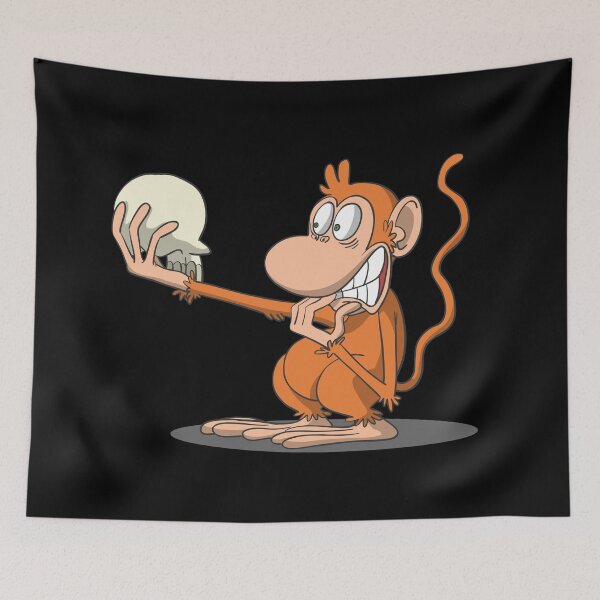Item preview, Monkey is afraid of skull designed and sold by Monkey Ful.