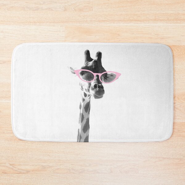 Item preview, Giraffe with Glasses, Black and White Giraffe, Light Pink, Safari Animal, Hello There designed and sold by naturecdesigns.