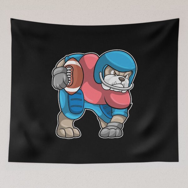 Item preview, Bulldog at Sports with Football & Helmet designed and sold by Snabdesign84.