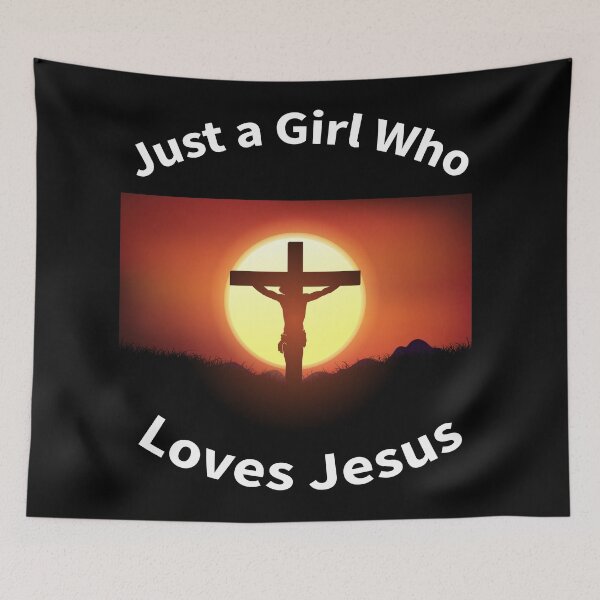 Item preview, Just A Girl Who Loves Jesus - Lovely Religious Jesus Christianity Quote for Girls. designed and sold by jonrdesign.