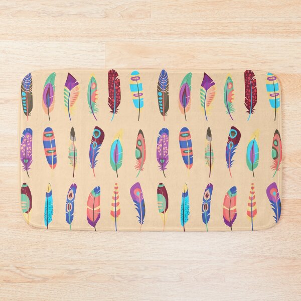 Item preview, Colorful Boho Feathers on Peach designed and sold by WildHoneyDesign.