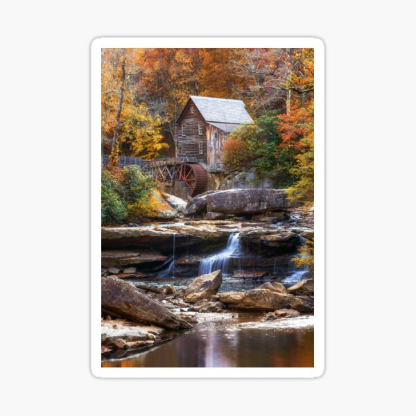Autumn At the Glade Creek Grist Mill Sticker