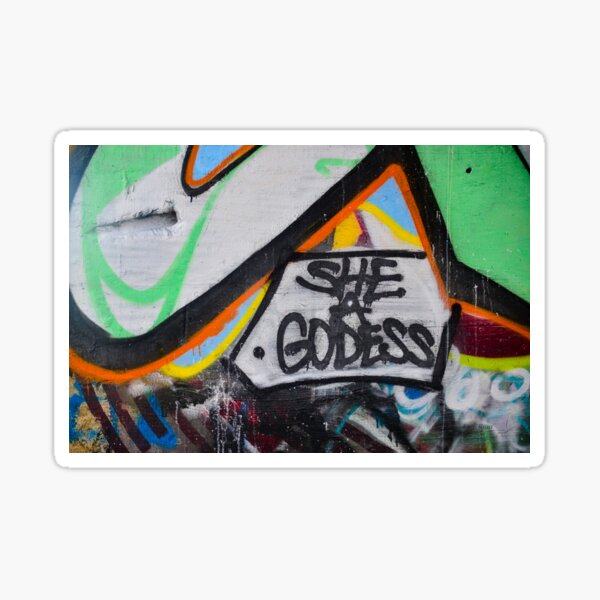 Abstract Graffiti Wall Art, She a Godess Sticker