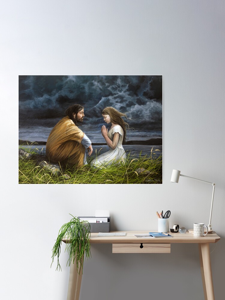 The Lord is Near. Jesus Christ Sitting with a Praying Girl Poster for  Sale by Debbie Clark