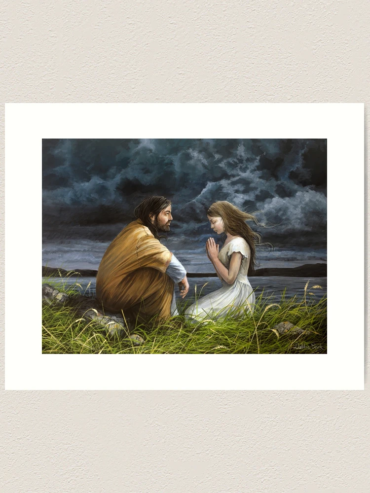 The Lord is Near. Jesus Christ Sitting with a Praying Girl Poster for Sale  by Debbie Clark