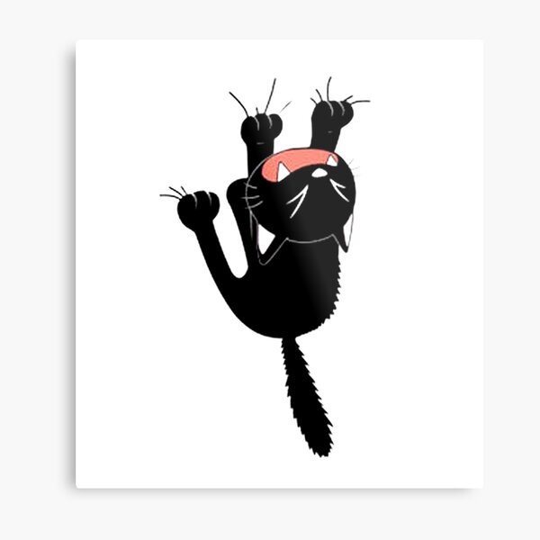 funny cat hanging Metal Print